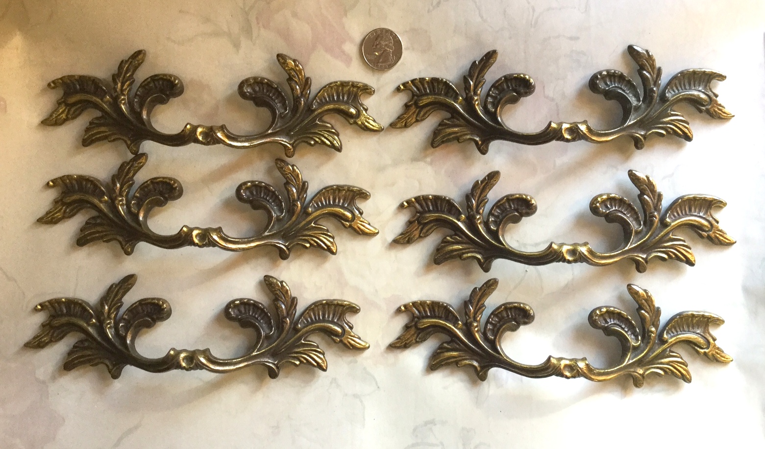 French provincial pull set of 6